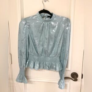 Forever 21 High Neck Jacquard Open Back Top S